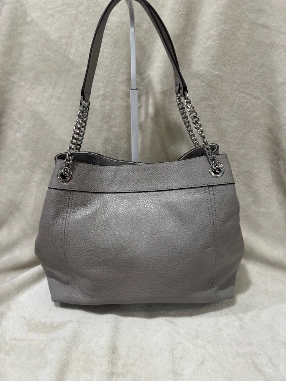 Michael Kors Jet Set Pebbled Leather Chain-Handle Shoulder Tote
